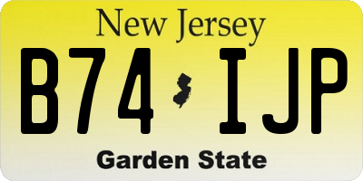 NJ license plate B74IJP