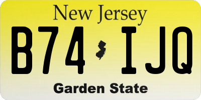 NJ license plate B74IJQ