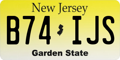 NJ license plate B74IJS