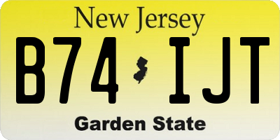 NJ license plate B74IJT