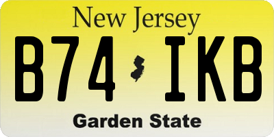 NJ license plate B74IKB