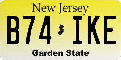 NJ license plate B74IKE