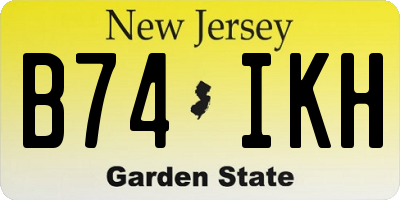 NJ license plate B74IKH