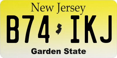 NJ license plate B74IKJ