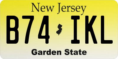 NJ license plate B74IKL