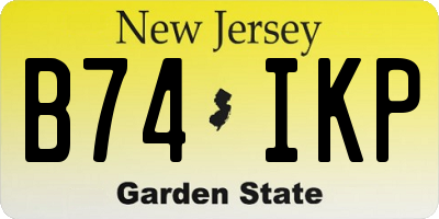 NJ license plate B74IKP