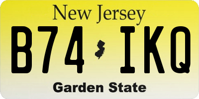 NJ license plate B74IKQ