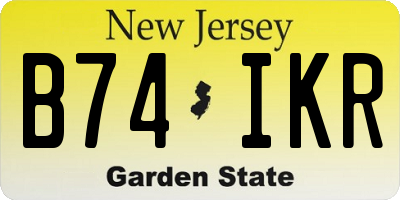 NJ license plate B74IKR