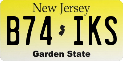NJ license plate B74IKS
