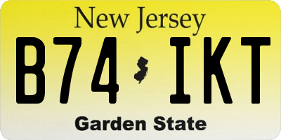 NJ license plate B74IKT