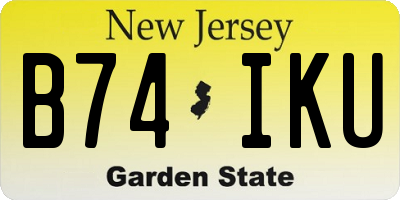 NJ license plate B74IKU