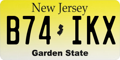 NJ license plate B74IKX