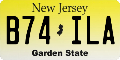 NJ license plate B74ILA
