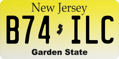 NJ license plate B74ILC