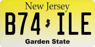 NJ license plate B74ILE