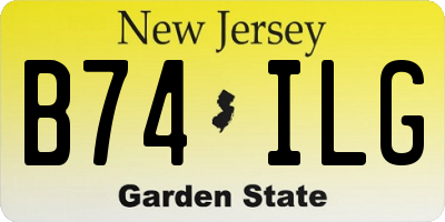 NJ license plate B74ILG