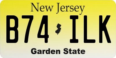 NJ license plate B74ILK