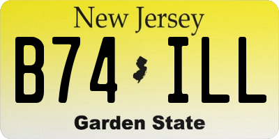 NJ license plate B74ILL