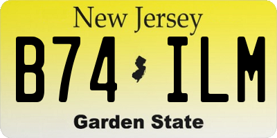 NJ license plate B74ILM