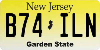 NJ license plate B74ILN