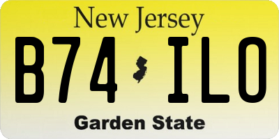 NJ license plate B74ILO