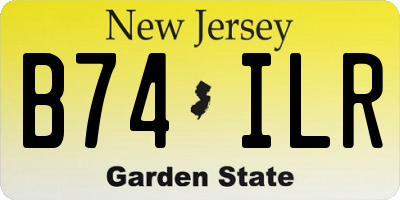 NJ license plate B74ILR