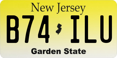 NJ license plate B74ILU