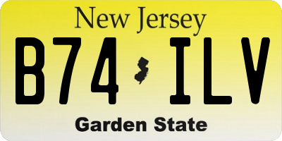 NJ license plate B74ILV