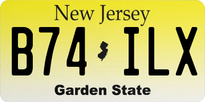 NJ license plate B74ILX