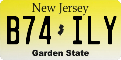 NJ license plate B74ILY