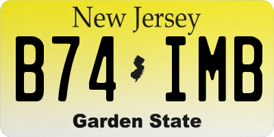 NJ license plate B74IMB