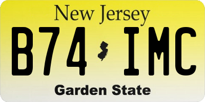 NJ license plate B74IMC