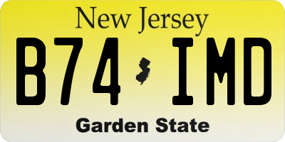 NJ license plate B74IMD