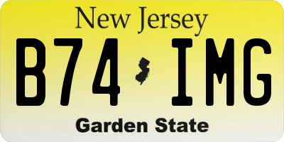 NJ license plate B74IMG