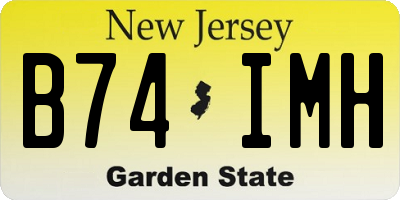 NJ license plate B74IMH