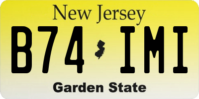 NJ license plate B74IMI