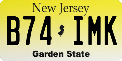 NJ license plate B74IMK