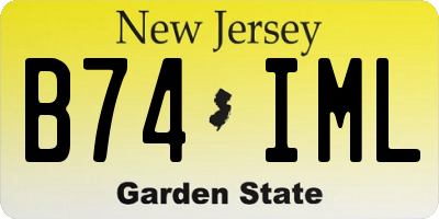 NJ license plate B74IML