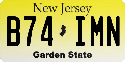 NJ license plate B74IMN