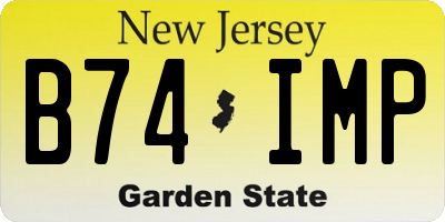 NJ license plate B74IMP