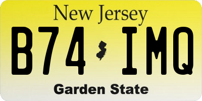 NJ license plate B74IMQ