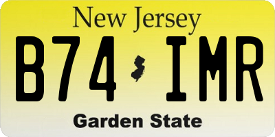 NJ license plate B74IMR