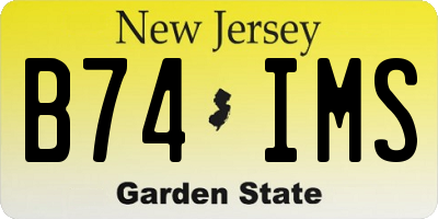 NJ license plate B74IMS