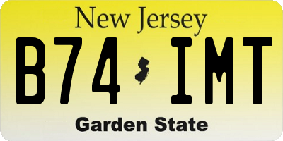 NJ license plate B74IMT