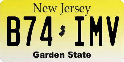 NJ license plate B74IMV
