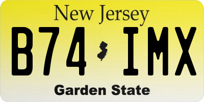 NJ license plate B74IMX