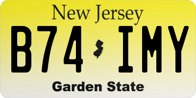 NJ license plate B74IMY