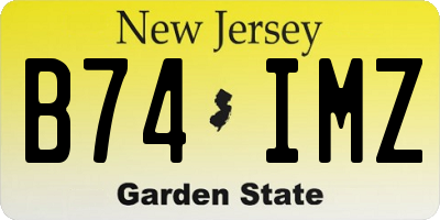 NJ license plate B74IMZ