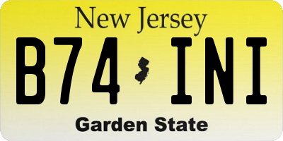 NJ license plate B74INI