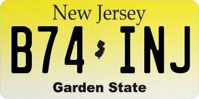 NJ license plate B74INJ